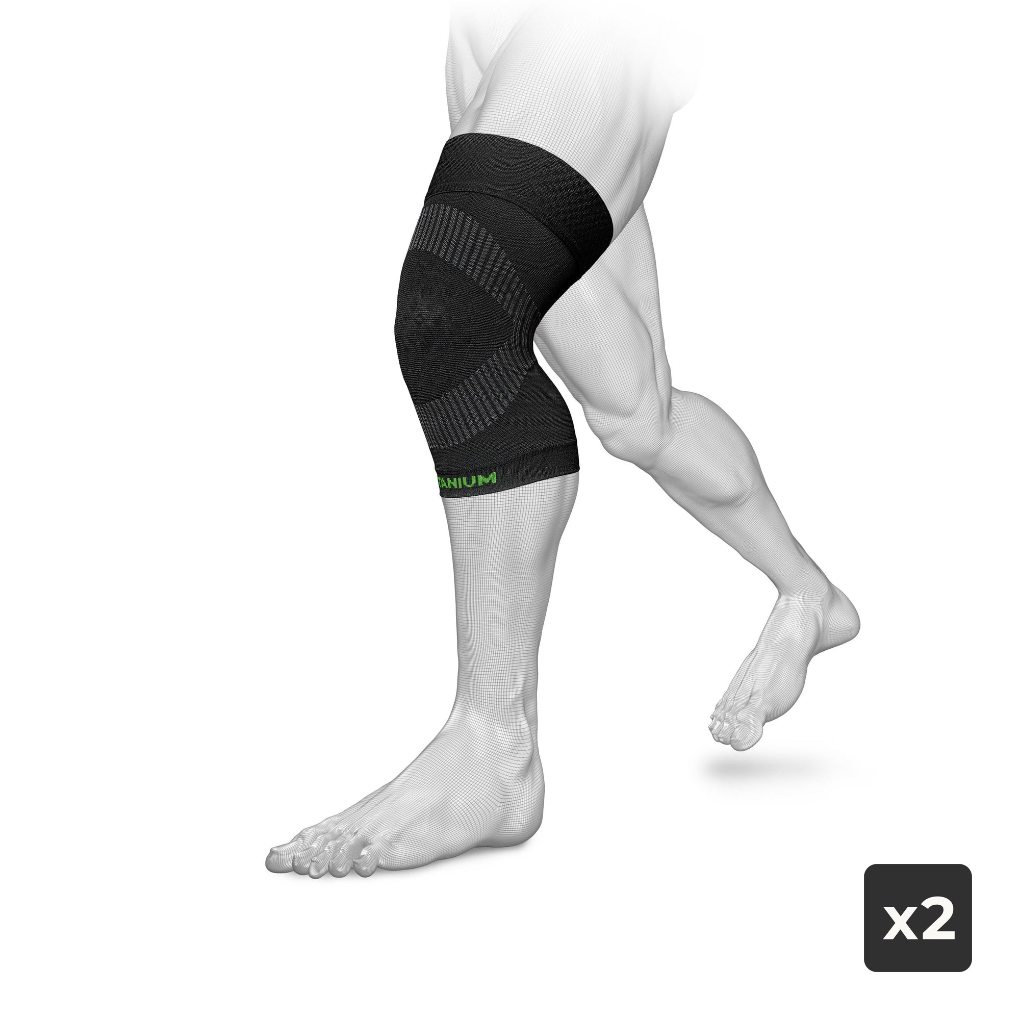 eXtend High – Compression knee supports for work use – 2-pack