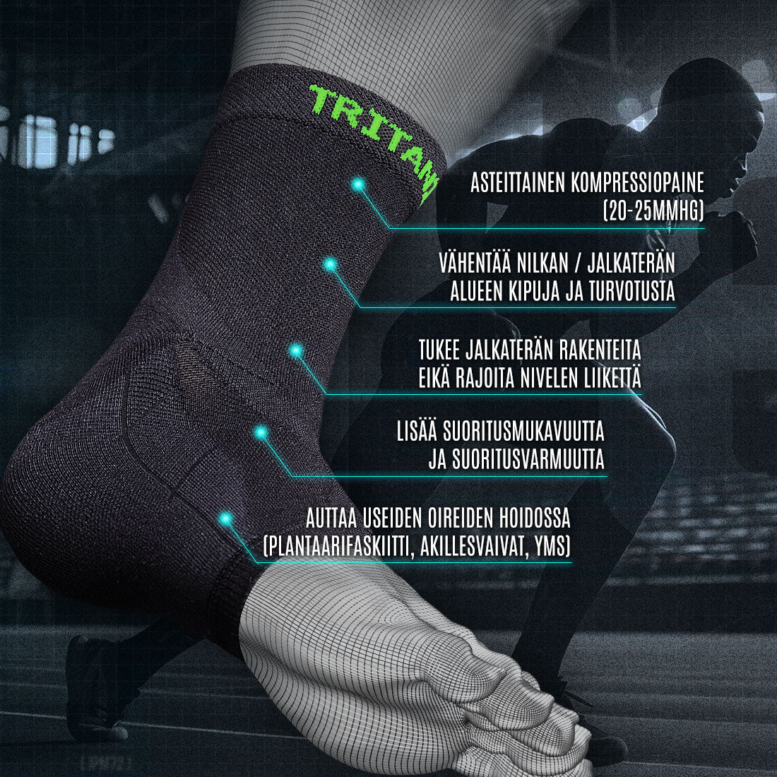 eXtend High - Compression Ankle Support - Black - x2 