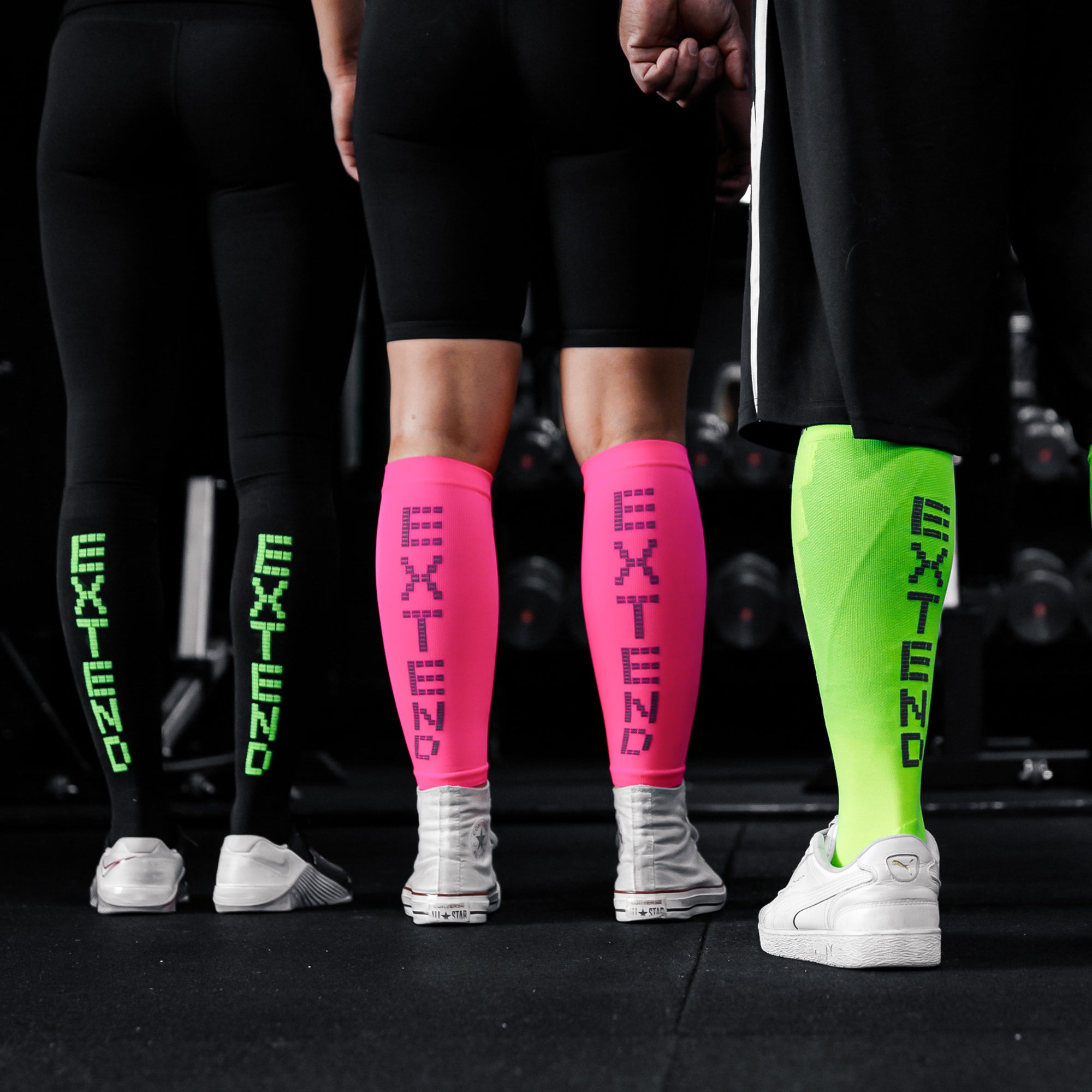 eXtend High - Compression calf sleeves - Black/Lime