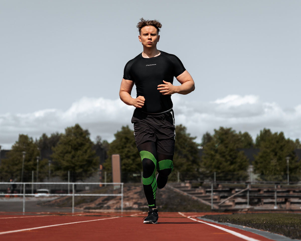 Tritaniumin kompressiotuotteita käyttötilanteessa
