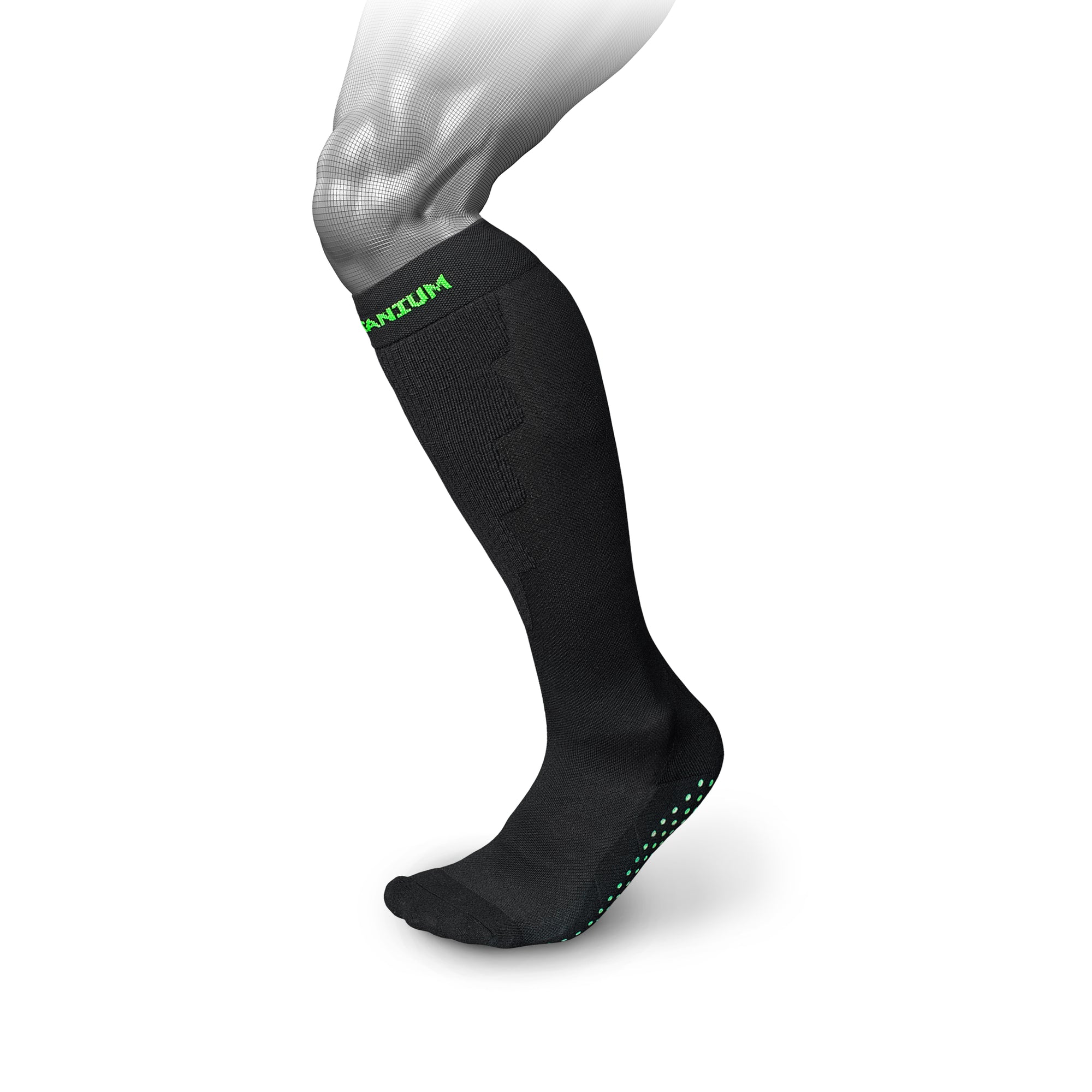 eXtend Grip - Compression socks with grip base - Black/lime.