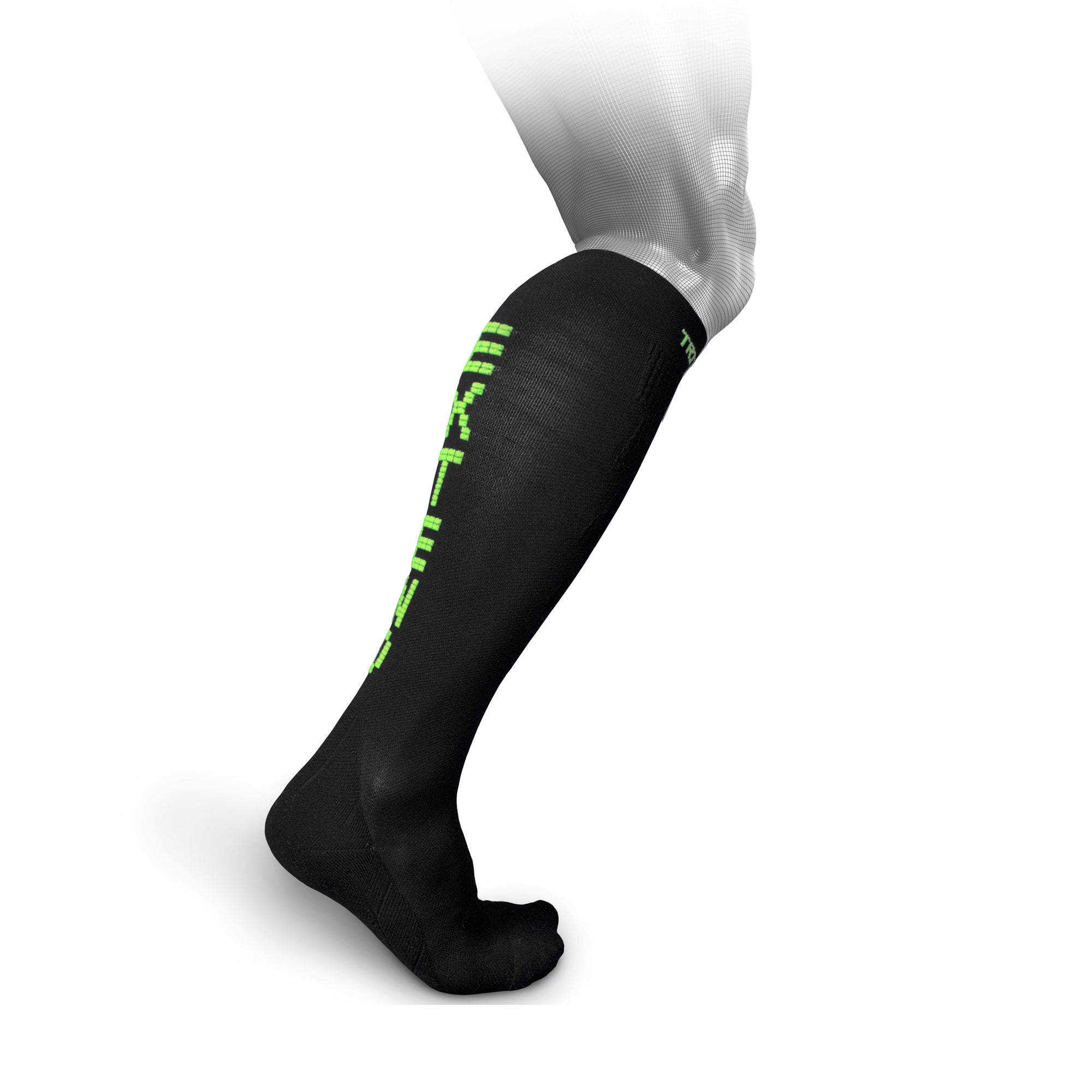 eXtend High - Compression and conditioning socks - Pressure class 2 - Black / Lime.