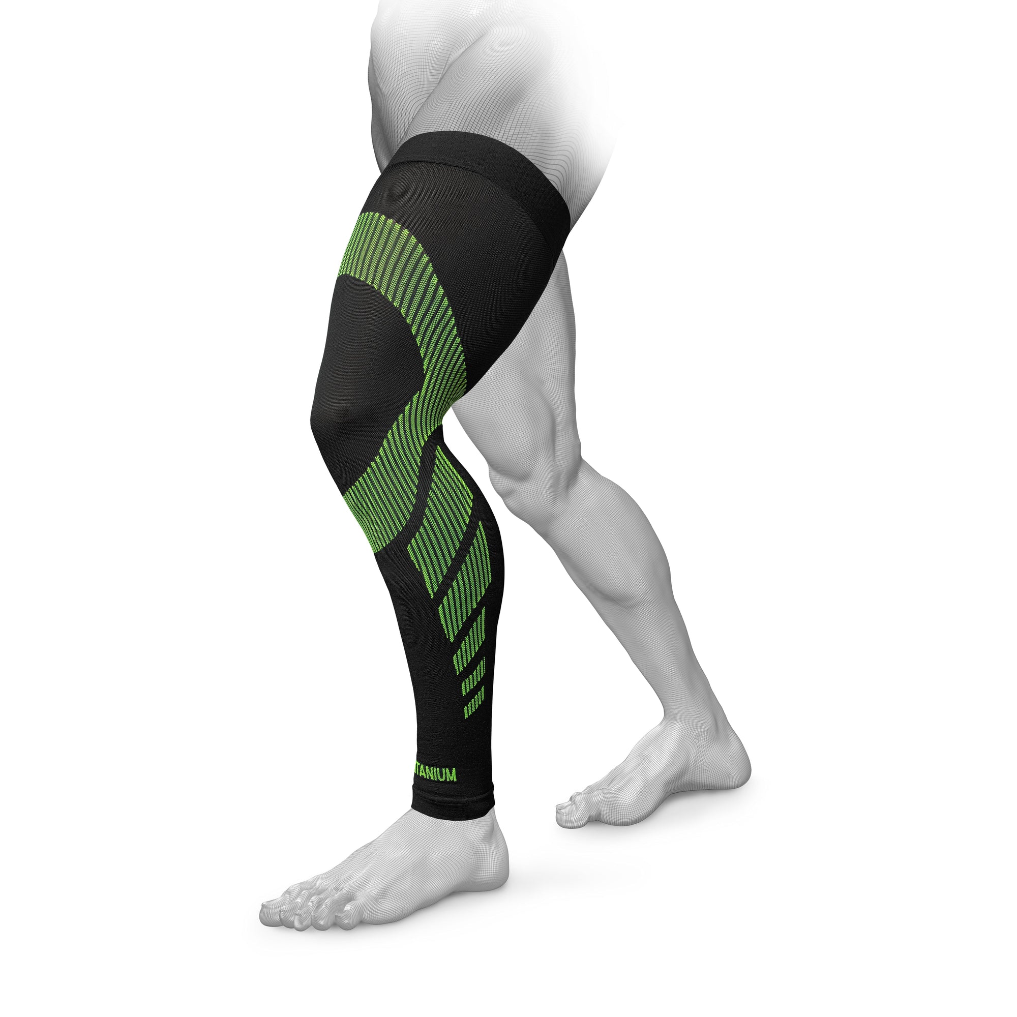 eXtend High - Compression and treatment pads - Pressure class 2 - Black/lime.